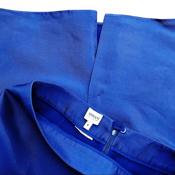 Armani blue silk bow blazer and skirt set - Picture 6 of 7